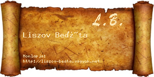 Liszov Beáta névjegykártya